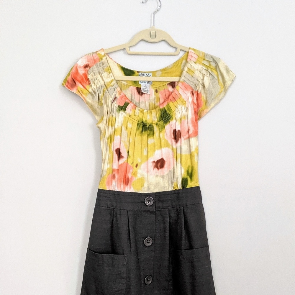 Anthropologie Tabitha Zoya Silk Watercolor Dress